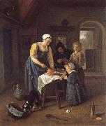 Jan Steen A Peasant Family at Mel-time oil painting reproduction